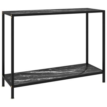 Stylish Black Console Table - 100x35x75 cm Tempered Glass