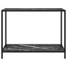 Stylish Black Console Table - 100x35x75 cm Tempered Glass