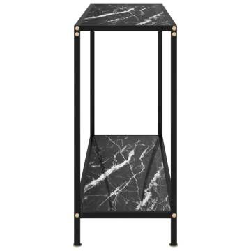 Stylish Black Console Table - 100x35x75 cm Tempered Glass