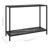 Stylish Black Console Table - 100x35x75 cm Tempered Glass