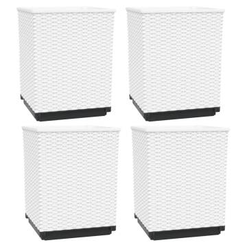 White Planters 4 pcs | Durable Polypropylene | Hipomarket