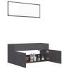 2 Piece High Gloss Grey Bathroom Furniture Set | HipoMarket