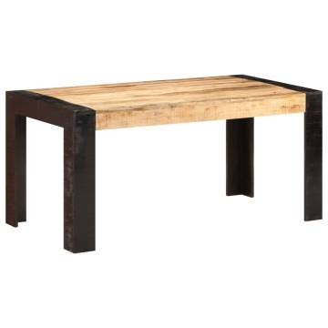 Solid Mango Wood Dining Table 160x80 cm - Industrial Style