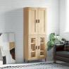 Highboard Sonoma Oak 69.5x34x180 cm Engineered Wood Colour sonoma oak Quantity in Package 1 Model 2 glass doors 