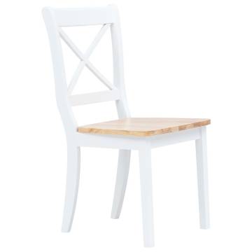 Elegant 6-Piece White & Light Wood Dining Chairs Set