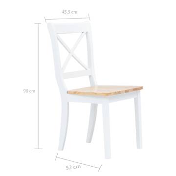 Elegant 6-Piece White & Light Wood Dining Chairs Set