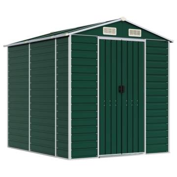 Garden Shed Green 191x215 cm - Durable Galvanised Steel