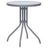 Garden Table Light Grey 60 cm Steel and Glass Colour light grey Size 60 x 72 cm Quantity in Package 1 