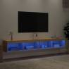 Stylish TV Cabinets with LED Lights 2 pcs Sonoma Oak