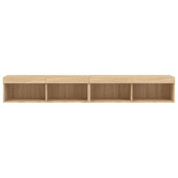 Stylish TV Cabinets with LED Lights 2 pcs Sonoma Oak