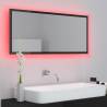 LED Bathroom Mirror - High Gloss Black 100x8.5x37 cm