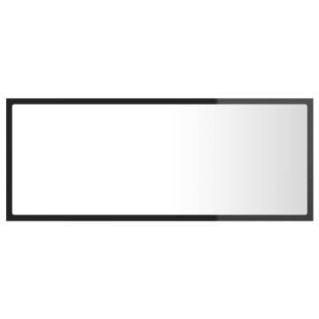 LED Bathroom Mirror - High Gloss Black 100x8.5x37 cm