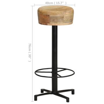 Stylish Bar Stools 2 pcs 76 cm Solid Mango Wood - Hipomarket