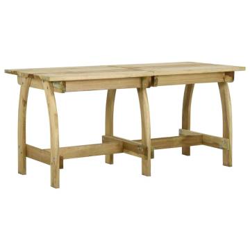 Stylish Garden Table - 160x74 cm Impregnated Pinewood