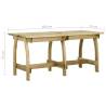 Stylish Garden Table - 160x74 cm Impregnated Pinewood