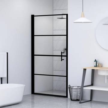 Modern Black Shower Door - Tempered Glass 81x195 cm