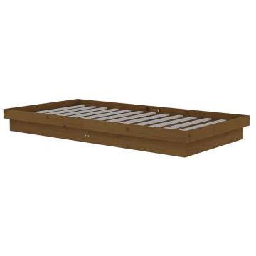 Honey Brown Pine Bed Frame 100x200 cm - Rustic Charm