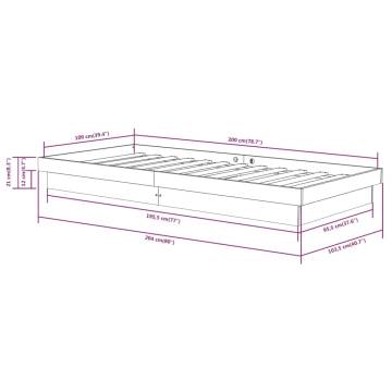 Honey Brown Pine Bed Frame 100x200 cm - Rustic Charm