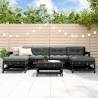 7 Piece Garden Lounge Set Black Solid Wood Pine Colour black pine Number of 7 