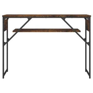 Elegant Smoked Oak Console Table with Shelf - 105x30x75cm