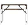 Elegant Smoked Oak Console Table with Shelf - 105x30x75cm