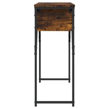 Elegant Smoked Oak Console Table with Shelf - 105x30x75cm