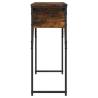 Elegant Smoked Oak Console Table with Shelf - 105x30x75cm