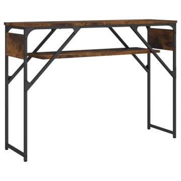 Elegant Smoked Oak Console Table with Shelf - 105x30x75cm