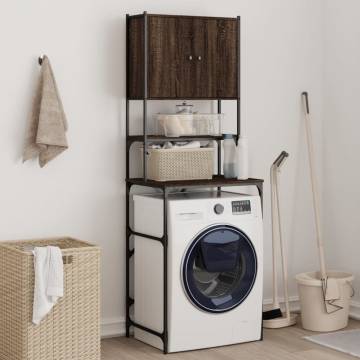 Washing Machine Cabinet Brown Oak | Space-Saving Design