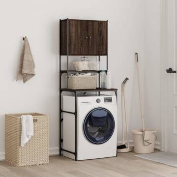 Washing Machine Cabinet Brown Oak | Space-Saving Design