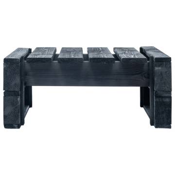 Garden Pallet Ottoman Wood Black - Stylish & Durable for Outdoors