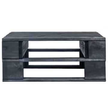 Garden Pallet Ottoman Wood Black - Stylish & Durable for Outdoors