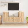 3 Piece TV Cabinet Set Sonoma Oak Engineered Wood Colour sonoma oak Quantity in Package 3 