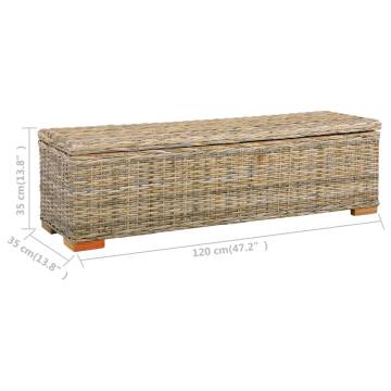 Stylish Kubu Rattan Storage Box - 120 cm Solid Mango Wood