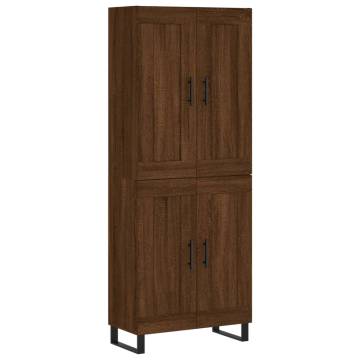 Stylish Highboard Brown Oak | 69.5x34x180 cm | Hipomarket