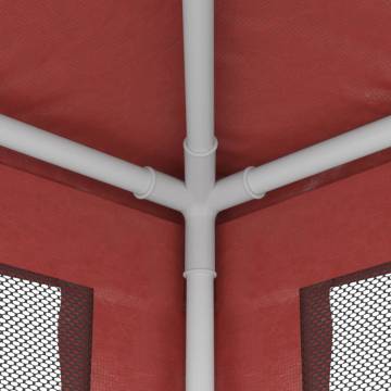 Party Tent with 4 Mesh Sidewalls Red 4x4 m HDPE | Hipo Market