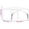 Party Tent with 4 Mesh Sidewalls Red 4x4 m HDPE | Hipo Market