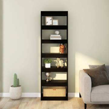 Stylish Book Cabinet & Room Divider - Black 60x30x198 cm