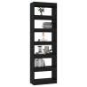 Stylish Book Cabinet & Room Divider - Black 60x30x198 cm