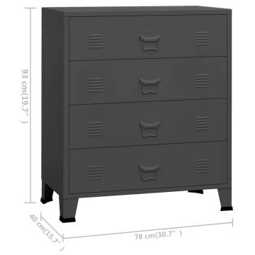 Industrial Drawer Cabinet Anthracite - Metal Storage Solution