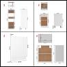 7 Piece Kitchen Cabinet Set - Elegant White Engineered Wood