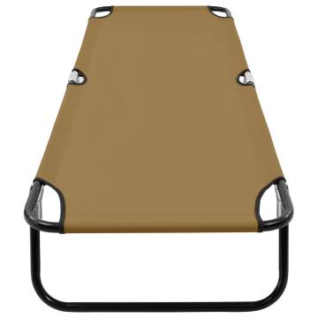 Folding Sun Lounger Taupe Steel | Comfortable & Portable