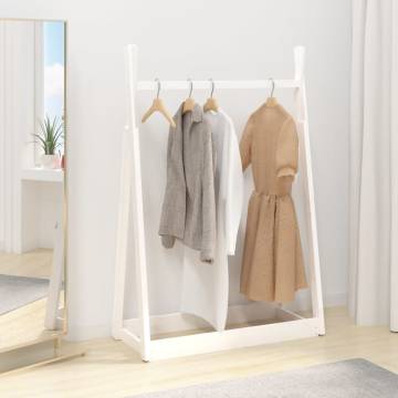 Stylish White Clothes Rack - Solid Pine Wood 100x45x150 cm