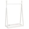 Stylish White Clothes Rack - Solid Pine Wood 100x45x150 cm