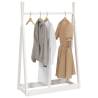 Stylish White Clothes Rack - Solid Pine Wood 100x45x150 cm