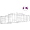 Arched Gabion Baskets - 10 pcs Galvanised Iron 200x30x40/60 cm