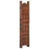 Hand Carved 4-Panel Room Divider - Elegant Brown Wood Screen