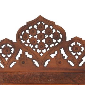 Hand Carved 4-Panel Room Divider - Elegant Brown Wood Screen