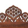 Hand Carved 4-Panel Room Divider - Elegant Brown Wood Screen