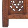 Hand Carved 4-Panel Room Divider - Elegant Brown Wood Screen